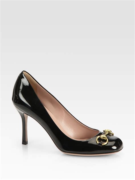 gucci horsebit pumps black|gucci open toe pumps.